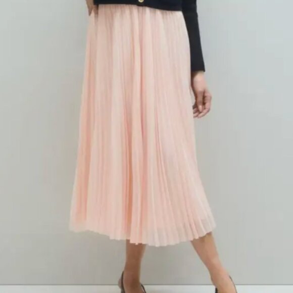 Pink Chiffon Pleated Midi Skirt Size XS - Picture 2 of 7